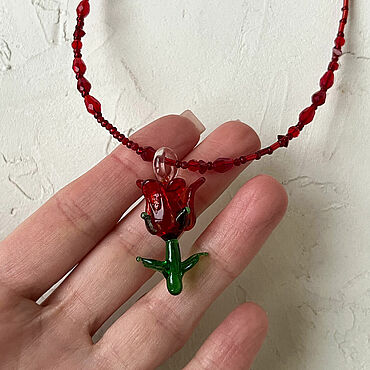 Украшения ручной работы. Ярмарка Мастеров - ручная работа Чокер "Red rose". Handmade.