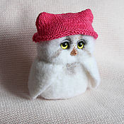 Куклы и игрушки handmade. Livemaster - original item Owl in a cap plump Toy made of wool. Handmade.