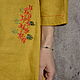 Льняное платье медовое с вышивкой, Платья, Москва,  Фото №1