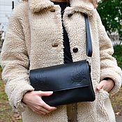 Сумки и аксессуары handmade. Livemaster - original item Bags: Clutch bag women`s leather black Kelen Mod S44t-711. Handmade.