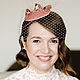 wedding hat 'tenderness'. Color pink coral, Hats1, Moscow,  Фото №1