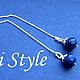 Серебряные серьги-продевки с лазуритом ,,AZURE,,. Серьги-продевки. Tati Style. Интернет-магазин Ярмарка Мастеров.  Фото №2