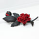 Buttonhole leather rose. Brooch leather ROSE, Brooches, Bobruisk,  Фото №1