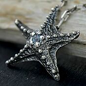 Украшения handmade. Livemaster - original item Pendant silver pendant with natural stone. Pendant Starfish. Handmade.