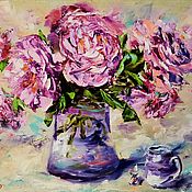 Картины и панно handmade. Livemaster - original item Oil painting flowers 