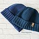Men's hat made of merino wool. Caps. Needlework Elena Karpachova. My Livemaster. Фото №5