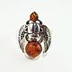 Scarab ring with amber, Rings, Moscow,  Фото №1