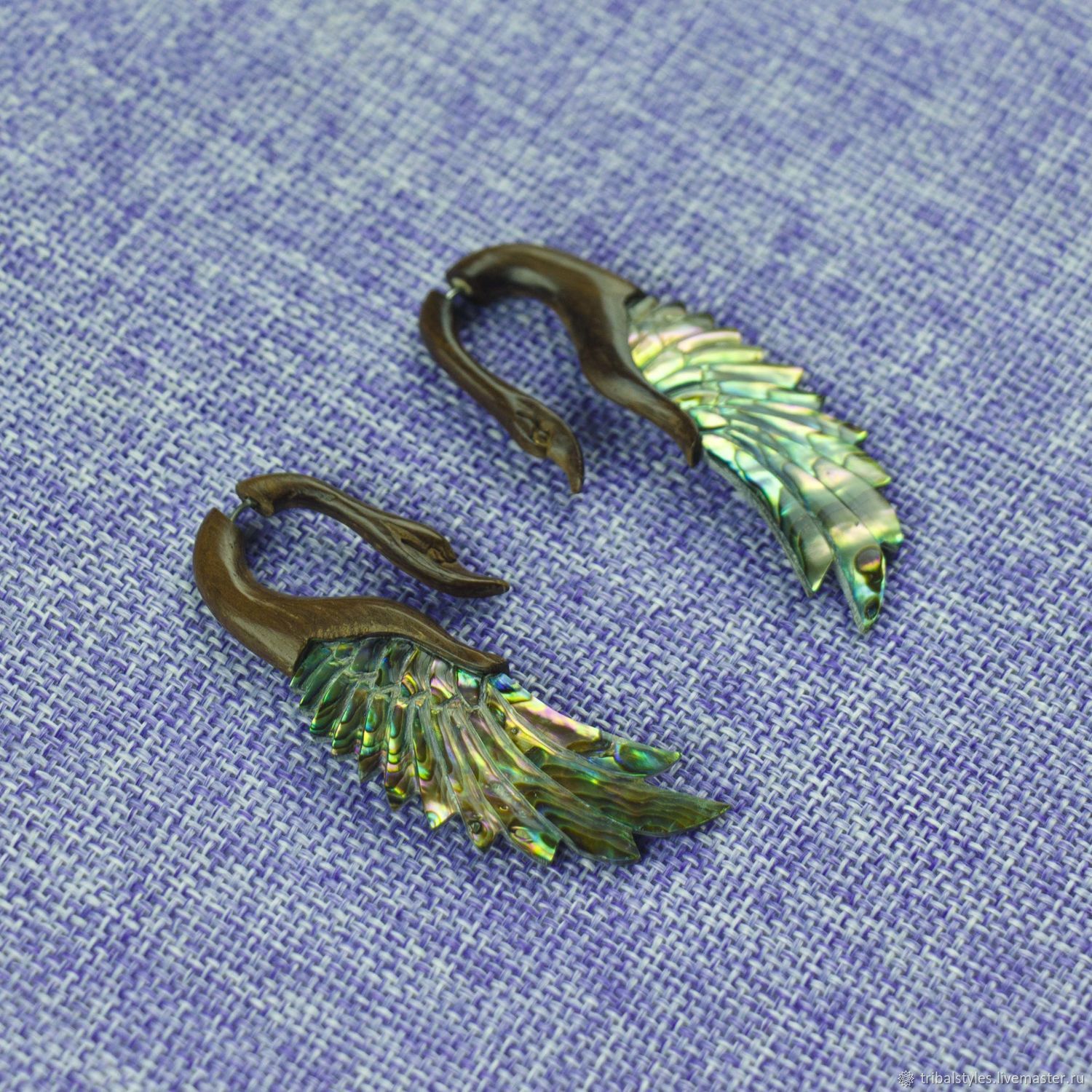 Серьги обманки \" Лебеди\" (з.п.н) – заказать на Ярмарке Мастеров ...