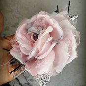 Украшения handmade. Livemaster - original item Copy of SILK FLOWERS. Chiffon and Silk Rose Brooch. Handmade.