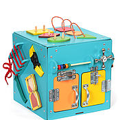 Куклы и игрушки handmade. Livemaster - original item Basebord busy cube 25h25h25 cm Turquoise. Handmade.