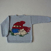 Одежда детская handmade. Livemaster - original item Sweaters & Jumpers: Light gray owl jumper. Handmade.