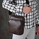 Men's leather shoulder bag 'Wilson' (Tobacco), Men\'s bag, Yaroslavl,  Фото №1