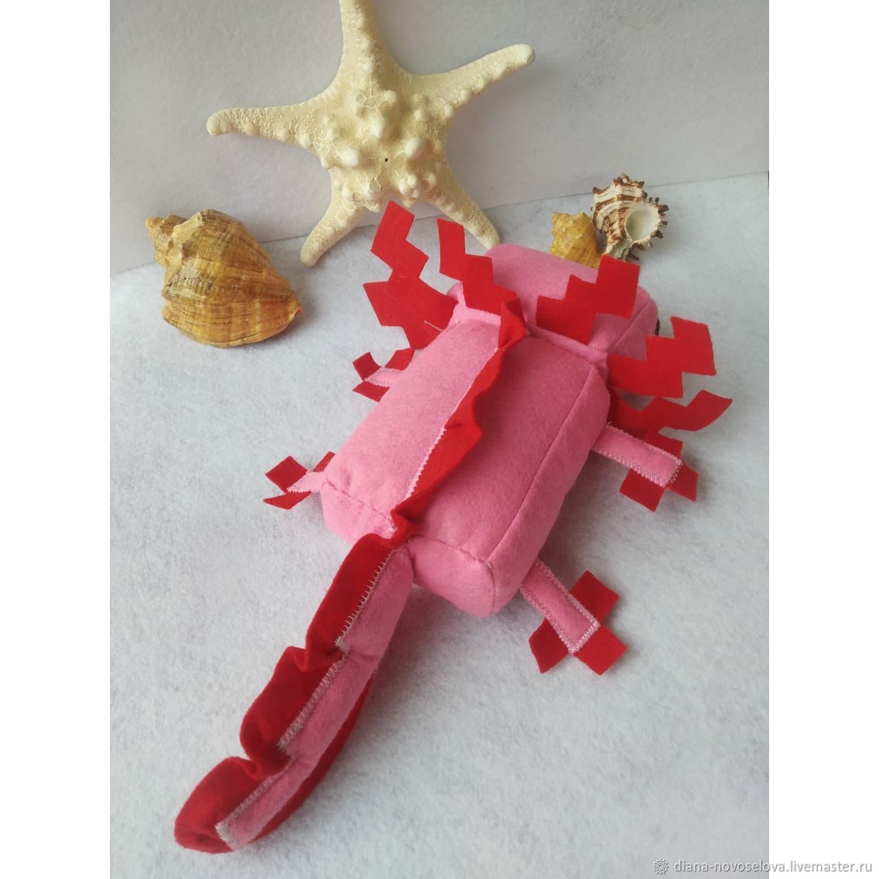 Мягкая игрушка аксолотля из Minecraft (розовый цвет), Мягкие игрушки, Нарткала,  Фото №1