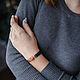 Narrow bracelet made of leather and stones, Bead bracelet, Cheremshanka,  Фото №1