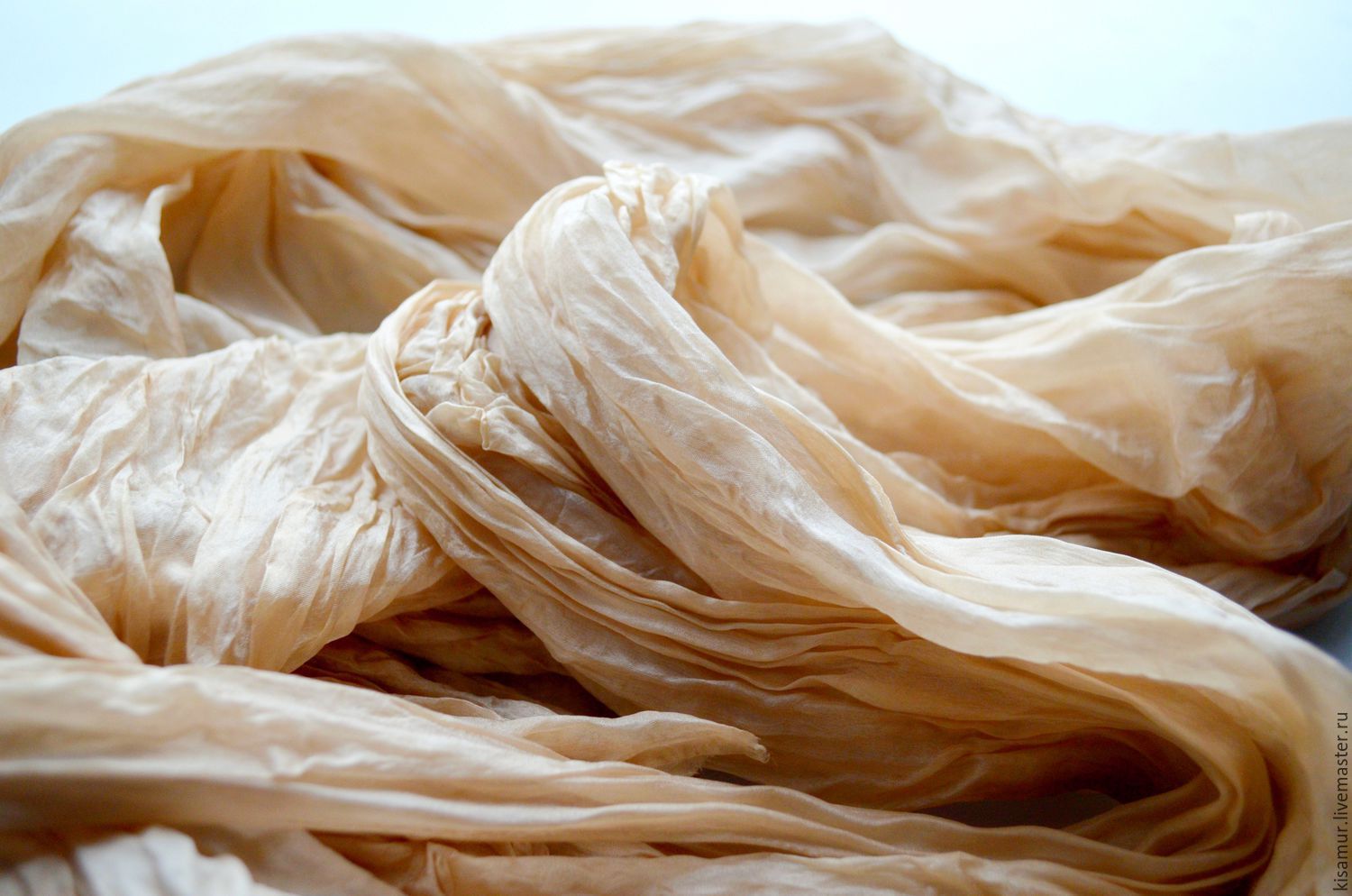 beige women's silk scarf pashmina eco dyeing, Scarves, Tver,  Фото №1