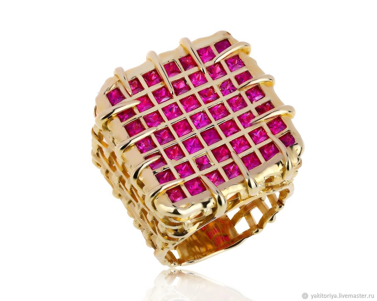 Gold ring with rubies 3,2 ct German Kabirski, Rings, Moscow,  Фото №1