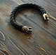 Leather bracelet with lions made of bronze. Phalanx ring. MintTiger. Online shopping on My Livemaster.  Фото №2