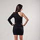  Черное вечернее платье мини ассиметричного кроя. Платья. BLAZZE. Интернет-магазин Ярмарка Мастеров.  Фото №2