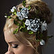 Hair ornament Sprig of roses. Decoration of leather for the hair, Hairpins, Bobruisk,  Фото №1