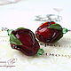 earrings 'rose Bordeaux', Earrings, Stupino,  Фото №1
