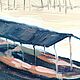 Лодки на реке в Таиланде Картина маслом берег пейзаж. Картины. Викторианка. Ярмарка Мастеров.  Фото №6