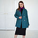 Order Oversize Woolen Blue Plaid Coat, Blue Short demi Coat. mozaika-rus. Livemaster. . Coats Фото №3