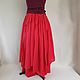 Linen skirt, long, red. Skirts. Boho-Eklektika. Online shopping on My Livemaster.  Фото №2