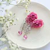 Украшения handmade. Livemaster - original item Handmade Flower Cluster Earrings in Pink. Handmade.