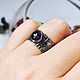 Широкое кольцо с фактурой и кабошоном аметиста. Кольца. Mintina Jewelry. Интернет-магазин Ярмарка Мастеров.  Фото №2