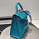 Order Classic bag made of genuine crocodile leather in turquoise color!. SHOES&BAGS. Livemaster. . Classic Bag Фото №3