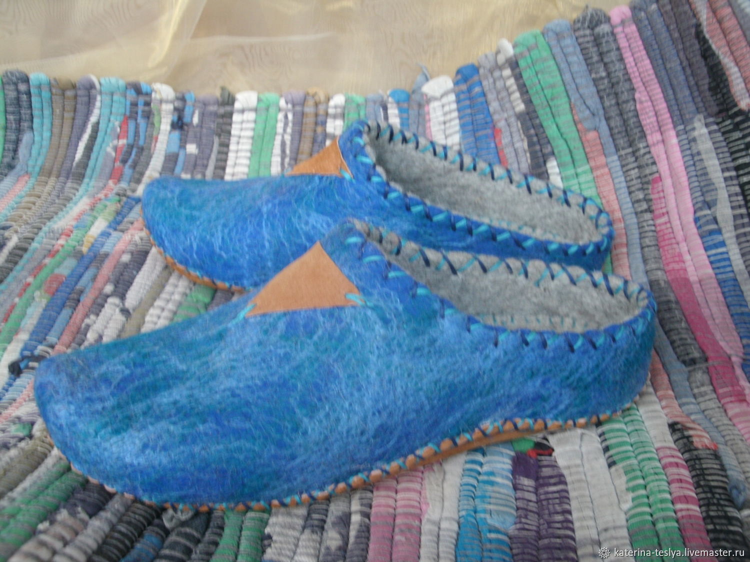 Тапки - кломпы ,,Океан" – заказать на Ярмарке Мастеров – H4UBXRU ...