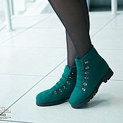 Обувь ручной работы handmade. Livemaster - original item Felted boots women Emerald. Handmade.