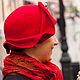 hats: Red felt hat ' Cinnabar». Hats1. EDIS | дизайнерские шляпы Наталии Эдис. Online shopping on My Livemaster.  Фото №2