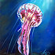  Neon Jellyfish. Original. Pastel, Pictures, St. Petersburg,  Фото №1