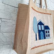 Сумки и аксессуары handmade. Livemaster - original item Bag-shopper "Denim Houses". Handmade.