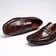 Crocodile leather loafers, brown, handmade. Moccasins. SHOES&BAGS. Online shopping on My Livemaster.  Фото №2