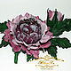 Brooch made of leather 'old English rose', Brooches, Minsk,  Фото №1