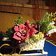 Сани новогодние с цветами  из глины, Композиции, Москва,  Фото №1