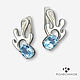 Silver Aqua earrings (silver, Topaz), Earrings, Yaroslavl,  Фото №1