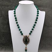 Украшения handmade. Livemaster - original item Emerald Necklace with chalcedony agate pendant. Handmade.