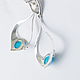 Order Earrings with turquoise 'Elegant', silver. EdGems jewerly. Livemaster. . Earrings Фото №3