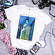 t-shirt: Just Love, a white T-shirt with a print of the author's painting, T-shirts, Moscow,  Фото №1