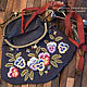 Reticule pansies. Classic Bag. Art Stitch by Juli Milokumova. Online shopping on My Livemaster.  Фото №2