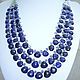 necklace, handmade, designer necklace as a gift, a necklace of sapphires and tanzanite, elegant necklace made of natural stones, beads stones