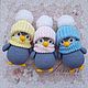Knitted toy Penguin in a hat and scarf, Stuffed Toys, Omsk,  Фото №1