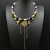 Украшения handmade. Livemaster - original item Necklace with natural stones and beads lampwork. Handmade.