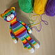 Order Knitted toy rainbow cat. Bright souvenir. Unusual gift. elenka12. Livemaster. . Stuffed Toys Фото №3