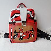 Сумки и аксессуары handmade. Livemaster - original item Leather AMULET backpack with painting.. Handmade.