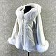 coat: Half coat made of white wool with raccoon fur. Coats. Olga Lavrenteva. Online shopping on My Livemaster.  Фото №2