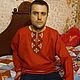 Slavic linen shirt red. Costumes3. zimushkaoo. Online shopping on My Livemaster.  Фото №2